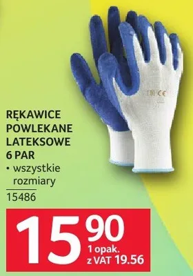 Rękawice powlekane lateksowe 6 par wszystkie rozmiary promocja w Selgros