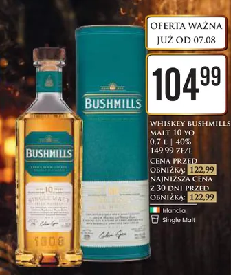 Whiskey Bushmills Malt 10 YO promocja w Dino