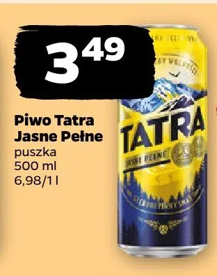 Piwo Tatra Jasne Pełne promocja w Netto