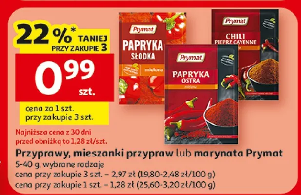 Przyprawy, mieszanki przypraw lub marynata wybrane rodzaje promocja w Auchan