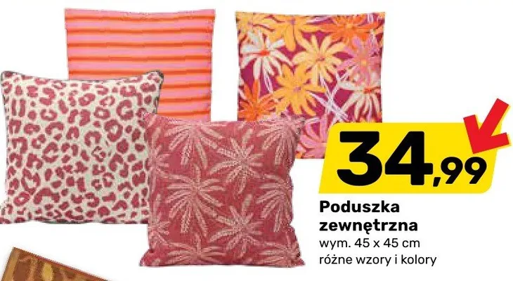 Poduszka zewnętrzna 45x45cm różne wzory i kolory promocja w Bricomarche