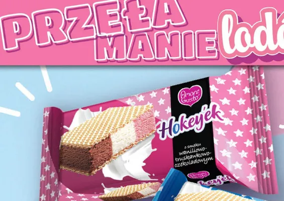 Lody Hokeyék waniliowo-truskawkowo-czekoladowy Amore Gusto promocja w POLOmarket