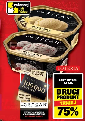 Lody śmietankowe z czekoladą i sosem wiśniowym Grycan promocja w Gram Market