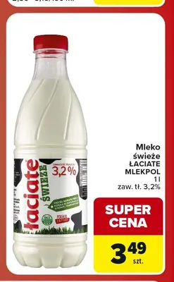 Mleko świeże Łaciate 3,2% promocja w Carrefour Market