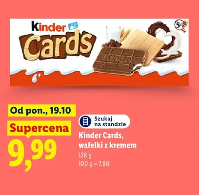 Wafelki Kinder Cards z kremem promocja w Lidl