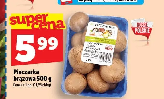 Pieczarka brązowa Robert promocja w TOPAZ