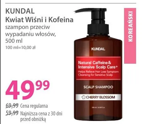 Szampon przeciw wypadaniu włosów Kwiat Wiśni i Kofeina promocja w Hebe