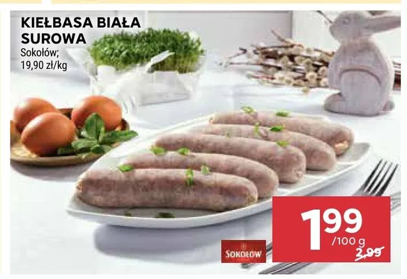 Kiełbasa biała surowa promocja w Stokrotka