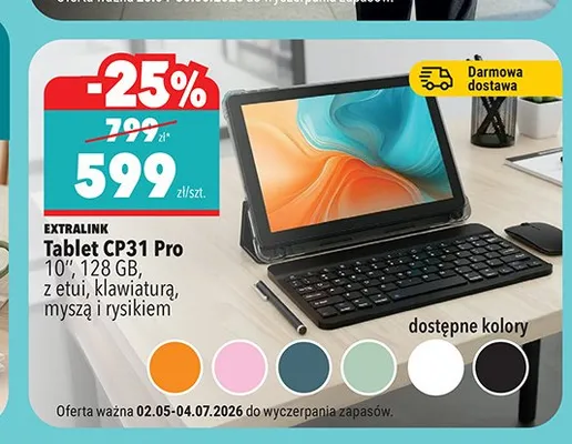 Tablet CP31 Pro 10'' 128GB z etui klawiaturą myszą i rysikiem EXTRALINK promocja w Biedronka