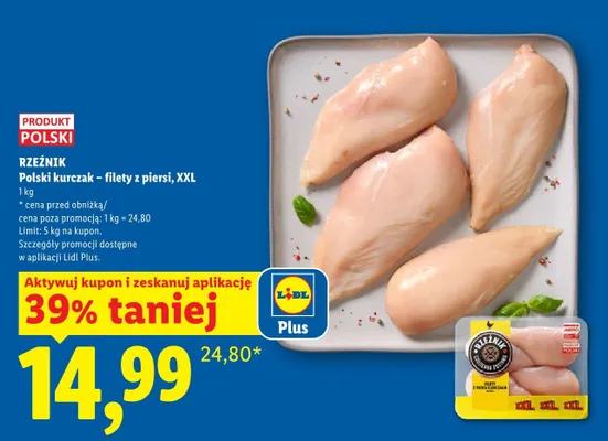 Filety z piersi kurczaka XXL Rzeźnik promocja w Lidl