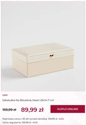 Szkatułka na biżuterię home&you Heart 23x14,7 cm promocja w home&you