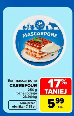 Ser mascarpone Carrefour Classic promocja w Carrefour Market