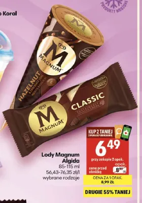 Lody Magnum Classic Algida promocja w Delikatesy Centrum