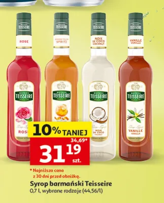 Syrop barmański Teisseire Vanille promocja w Auchan