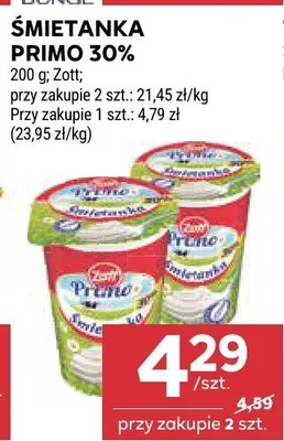 Śmietanka Primo 30% promocja w Stokrotka