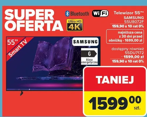 Telewizor 50" SAMSUNG 50DU7172 promocja w Carrefour