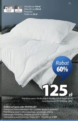 Kołdra na 4 pory roku Veofjellet 200x220 cm promocja w Jysk