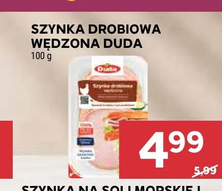 Szynka drobiowa wędzona Duda promocja w Stokrotka