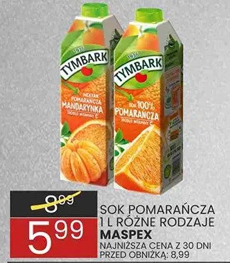 Sok pomarańcza w różne rodzaje Maspex promocja w Wafelek
