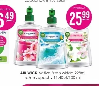 Wkład do odświeżacza powietrza Air Wick Active Fresh zielony promocja w Drogerie Jasmin