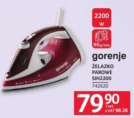 Żelazko parowe SIH2200 gorenje promocja w Selgros