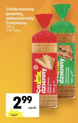 Chleb tostowy pełnoziarnisty Codzienny promocja w Delikatesy Centrum