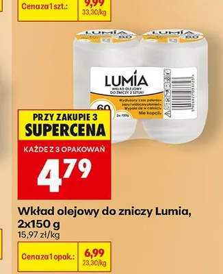 Wkład olejowy do zniczy Lumia 2-pak promocja w Biedronka