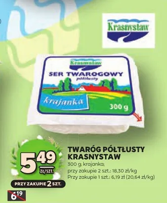 Twaróg półtłusty promocja w Stokrotka