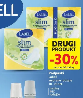 Podpaski Labell promocja w Intermarche