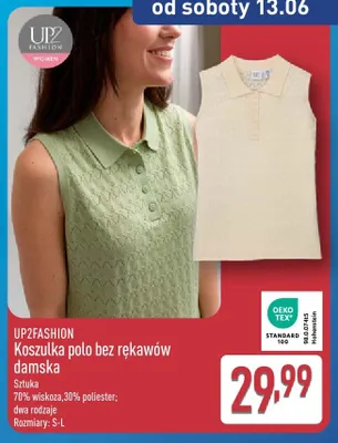 Koszulka polo bez rękawów damska UP2FASHION promocja w Aldi