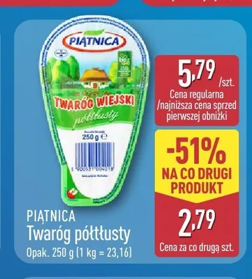 Twaróg półtłusty Piątnica promocja w Aldi