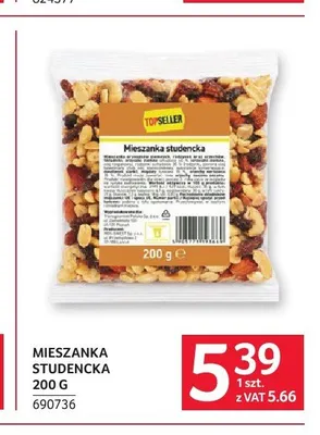 Mieszanka studencka Topseller promocja w Selgros