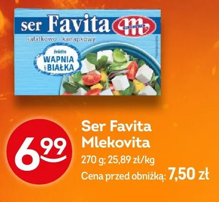 Ser Favita sałatkowo-kanapkowy Mlekovita promocja w Żabka