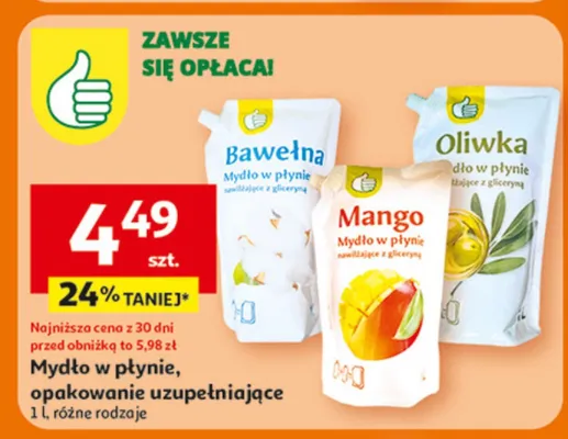 Mydło w płynie, opakowanie uzupełniające promocja w Auchan