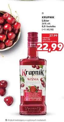 Likier Krupnik Wiśnia 26% alk. promocja w Kaufland