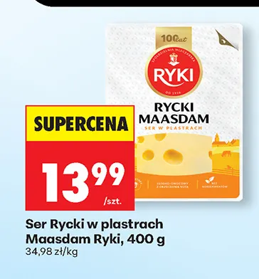 Ser Rycki w plastrach Maasdam Ryki promocja w Biedronka