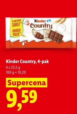 Czekolada Kinder Country 4-pak promocja w Lidl