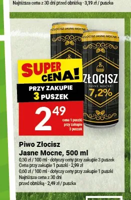Piwo Złocisz Jasne Mocne promocja w Twój Market