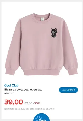 Bluza dziewczęca oversize różowa Cool Club promocja w Smyk