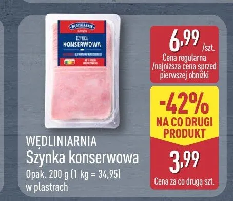 Szynka konserwowa Wędliniarnia promocja w Aldi