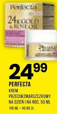Krem przeciwzmarszczkowy Perfecta 24K Gold & Rose Oil na dzień i na noc promocja w Drogerie Natura