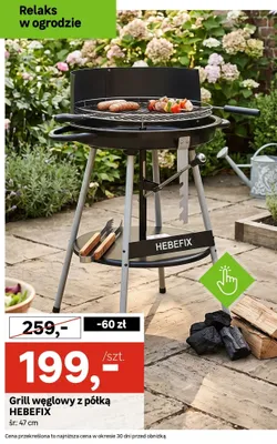Grill węglowy z półką Hebefix promocja w Leroy Merlin
