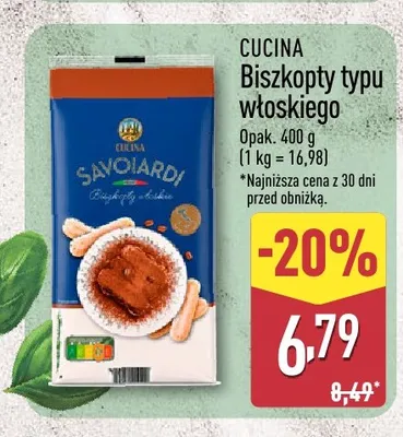 Biszkopty typu włoskiego Cucina promocja w Aldi