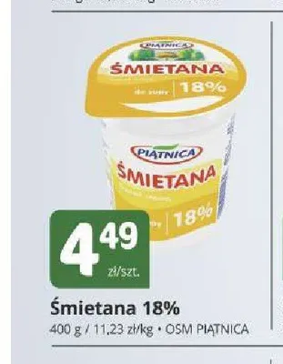 Śmietana 18% promocja w Marketvita