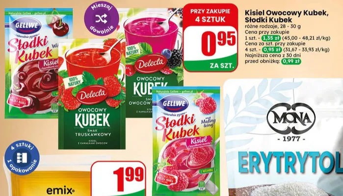 Kisiel Owocowy Kubek Delecta promocja w Dino