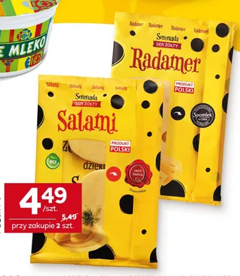 Ser żółty Serenada Radamer Spomlek plastry promocja w Stokrotka