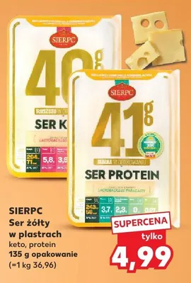 Ser żółty w plastrach SIERPC keto promocja w Kaufland