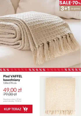 Pled Vaffel bawełniany 130x170 cm promocja w Homla