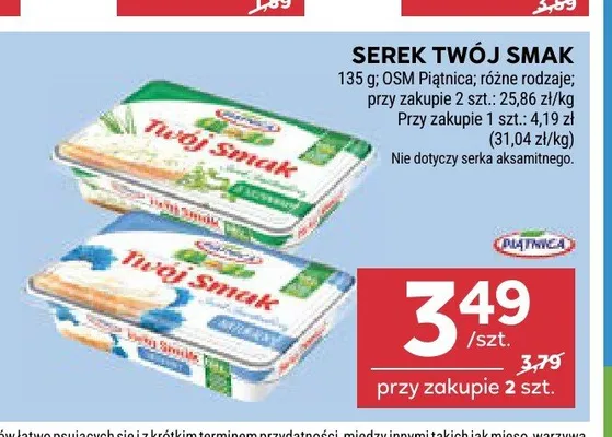 Serek Twój Smak OSM Piątnica promocja w Stokrotka