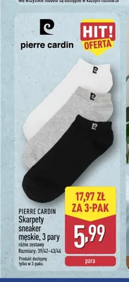 Skarpety sneaker męskie Pierre Cardin 3-pak promocja w Aldi